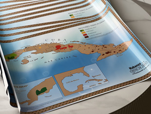 Habanos哈伯那斯出品 古巴地图一张