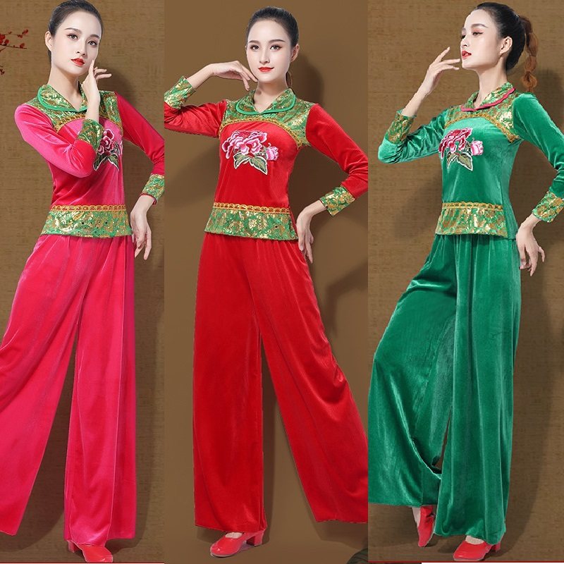 新款广场舞服装套装女秧歌服
