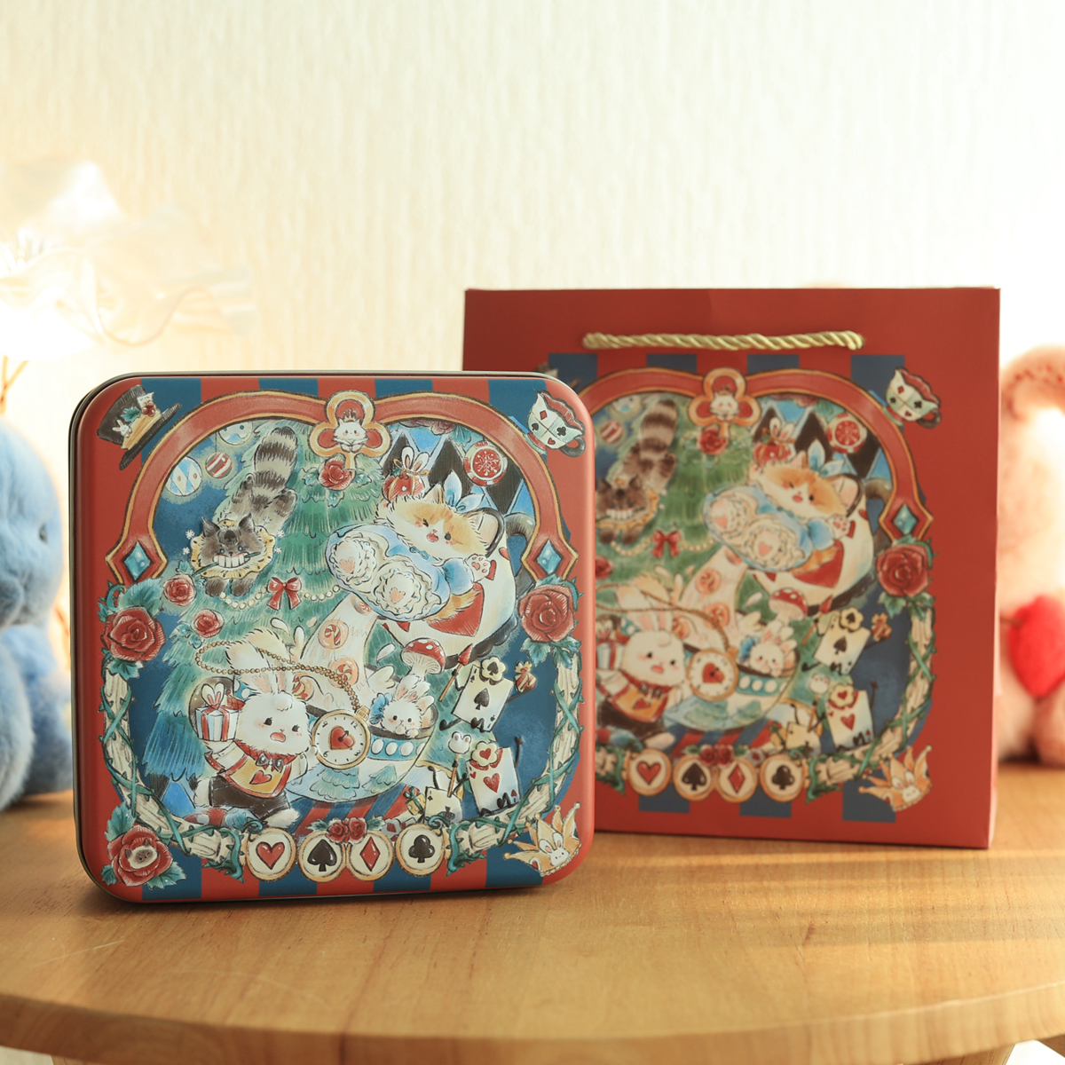 曲奇盒子手绘插画小兔子马口铁