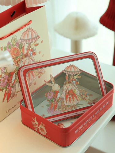 Банни Lulu прямоугольный фильм люк на крыше 口 盒 B B B B B Bired Box Gift Box коробка печенья красная