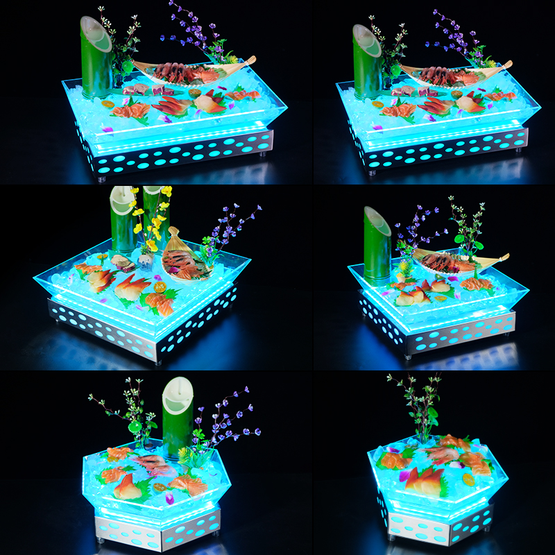 發光不銹鋼亞克力刺身盤