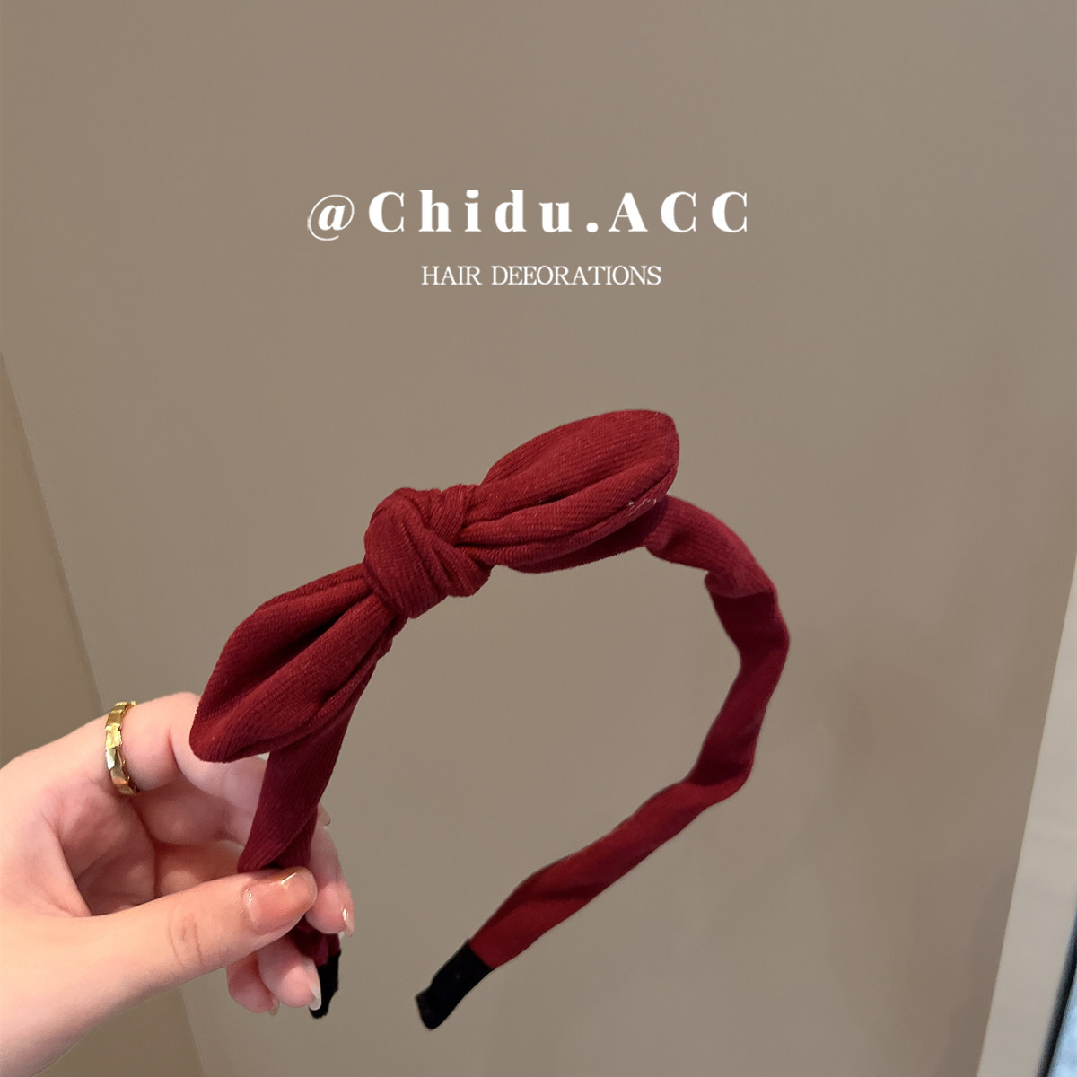 韩版发饰甜美蝴蝶结发箍女针织布艺头箍秋冬新款百搭发卡日常头饰