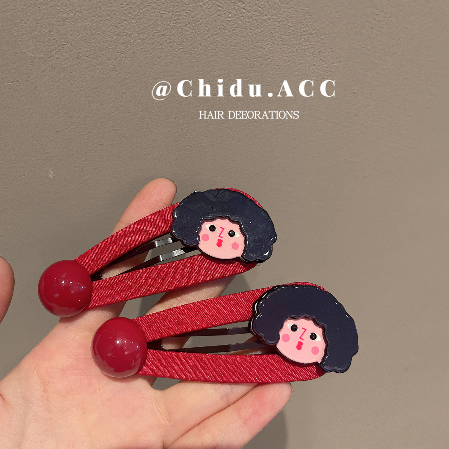 简约百搭小女孩圆球发夹2026新款红色发卡刘海碎发夹子发饰头饰,饰品/流行首饰/时尚饰品新,发饰,淘宝优惠券,粉丝福利购,淘宝优惠卷