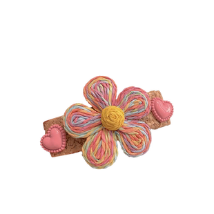 发夹女后脑勺抓夹2023年新款半扎发森系仙美小花朵粉色小夹子头饰
