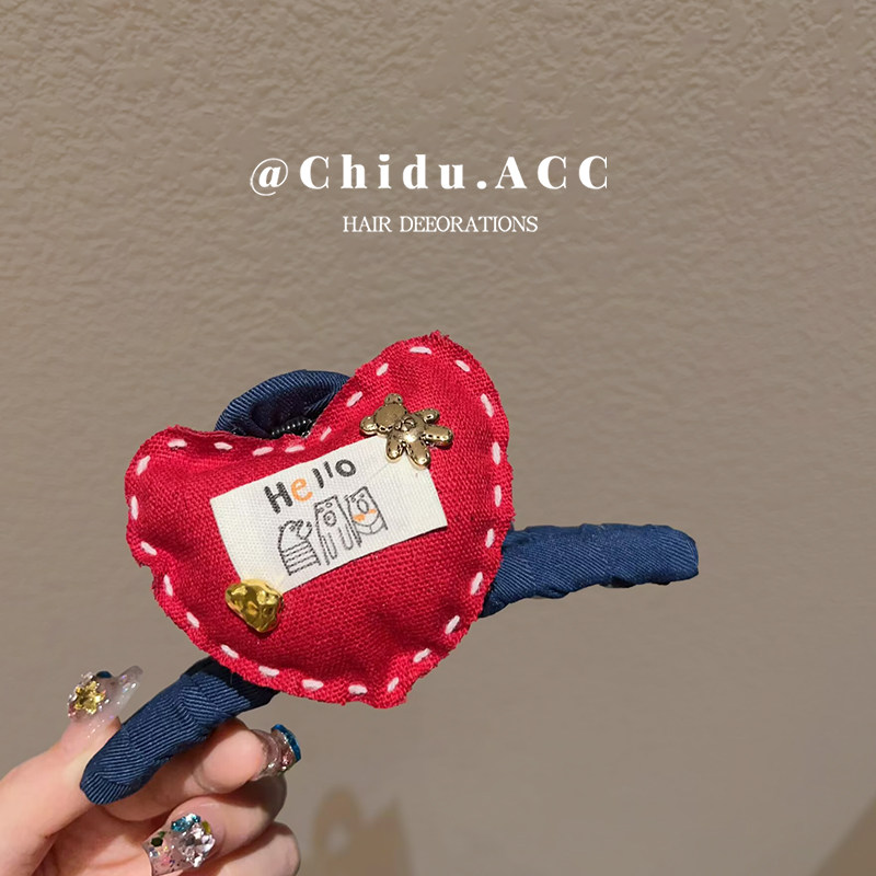 抓夹女蝴蝶结爱心布艺发夹女2024新款鲨鱼夹后脑勺发卡秋冬发饰,饰品/流行首饰/时尚饰品新,发饰,淘宝优惠券,粉丝福利购,淘宝优惠卷
