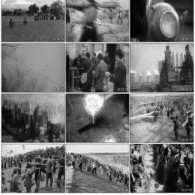 新中国建国初期旧社会改革开放工业农业炼钢劳动建设场面视频素材