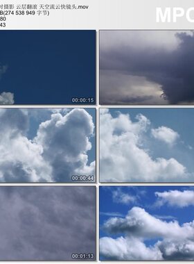 延时摄影 云层翻滚 天空流云快镜头3 流动的云白云朵高清视频素材