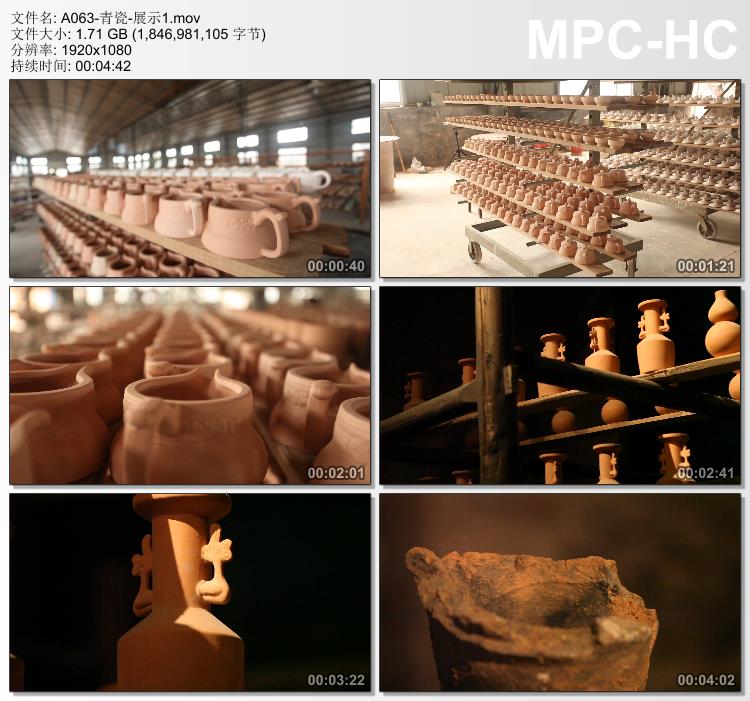 青瓷工艺 泥雕泥塑陶艺2 高清视频素材