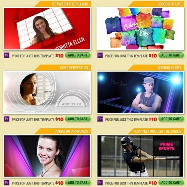 Premiere片头模板素材 PRCS4 CS5 CS6 CC视频模板 PR电子相册模版