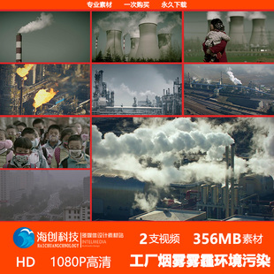 PM2.5环境空气污染雾霾戴口罩人群孩子环保宣传片高清视频素材