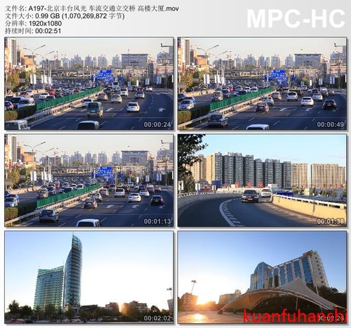 北京丰台风光 车流交通立交桥 高楼大厦 高清视频素材
