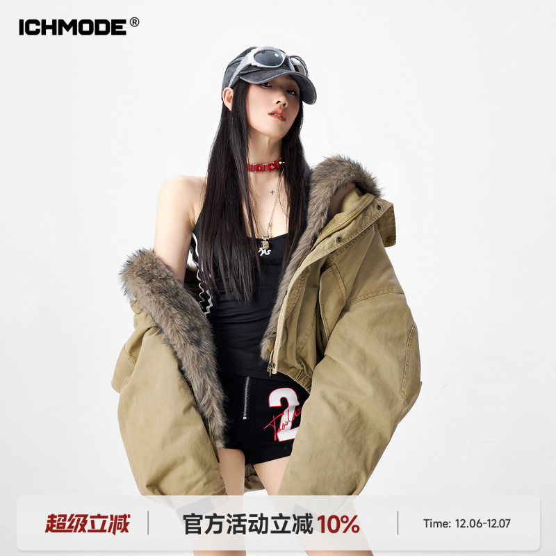 美式座山雕工装夹棉棉服女冬