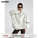 复古连帽白色卫衣女秋宽松外套上衣新款 美式 oversize MODE ICH