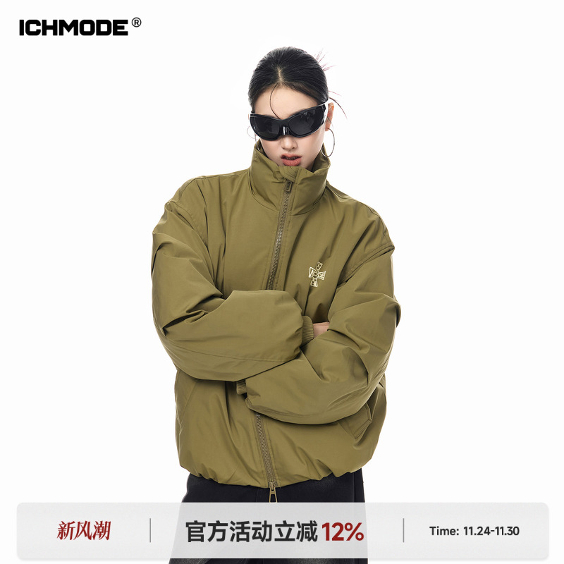 美式复古立领棉服女冬防寒棉袄