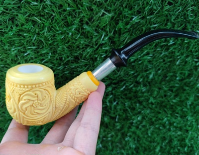 土耳其REIS海泡石花篮银圈弯斗