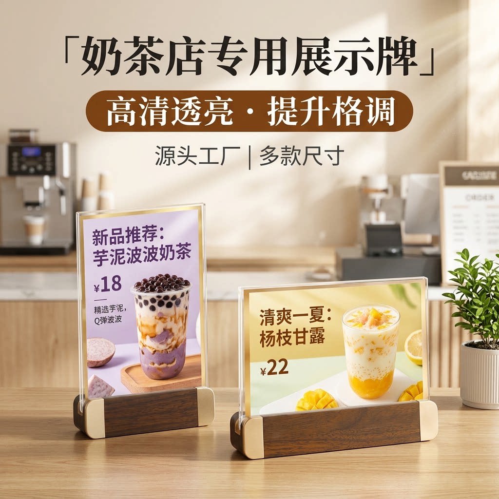 亚克力桌牌双面会议牌木质展示牌图片