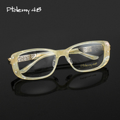 日本PTOLEMY48手工眼镜框女水晶纯钛超轻女款 大脸镶钻眼镜架PT131