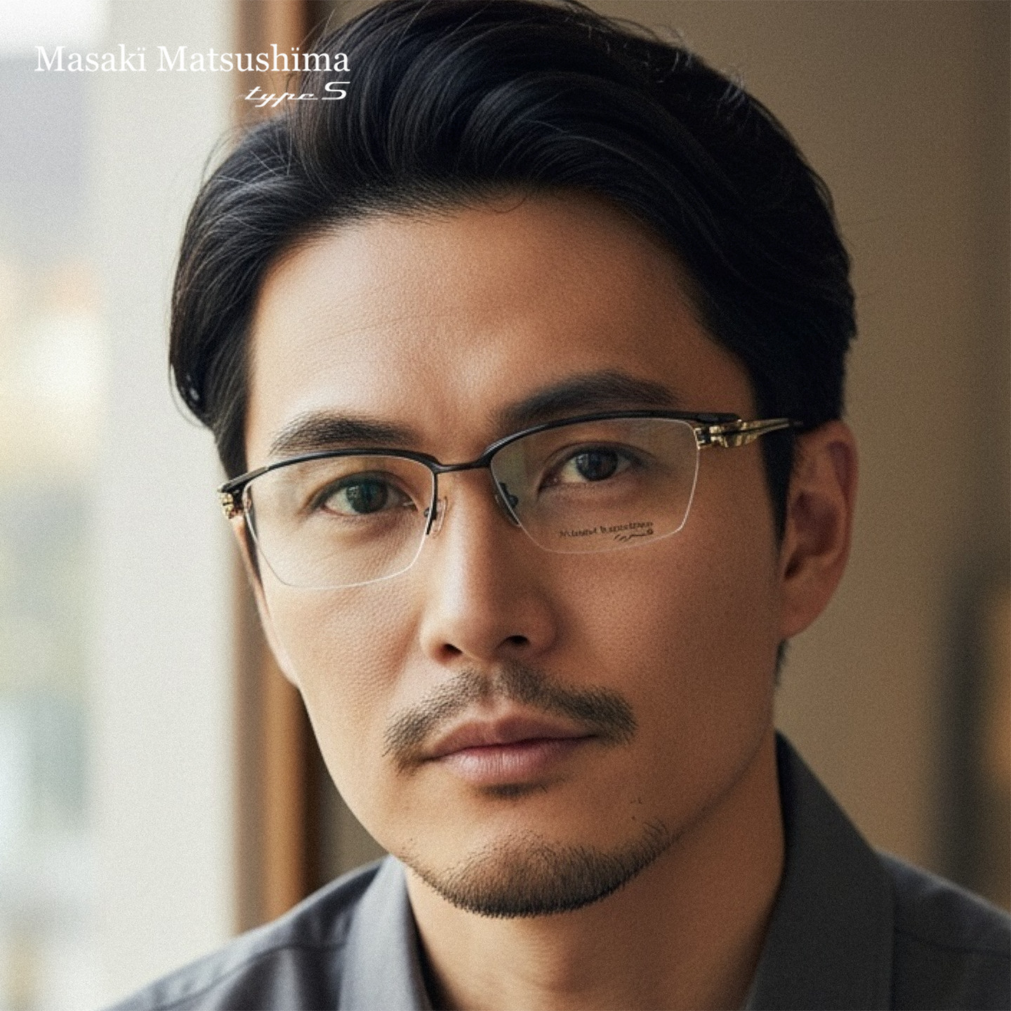 日本MASAKI商务半框眉线框眼镜架