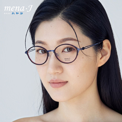 日本menaJ超轻纯钛复古小框眼镜