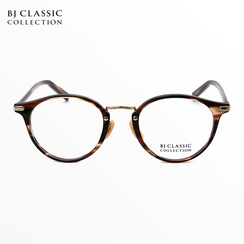 日本BJ CLASSIC眼镜框超轻纯钛复古圆框时尚手工眼镜架COM-301PT
