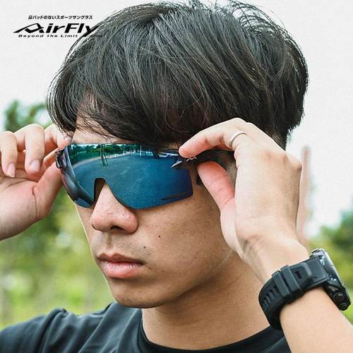 日本Airfly户外骑行无鼻托太阳镜