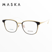 韩国MASKA眼镜框男款 方框金边黑色纯钛超轻韩版 商务眼镜架THIERRY