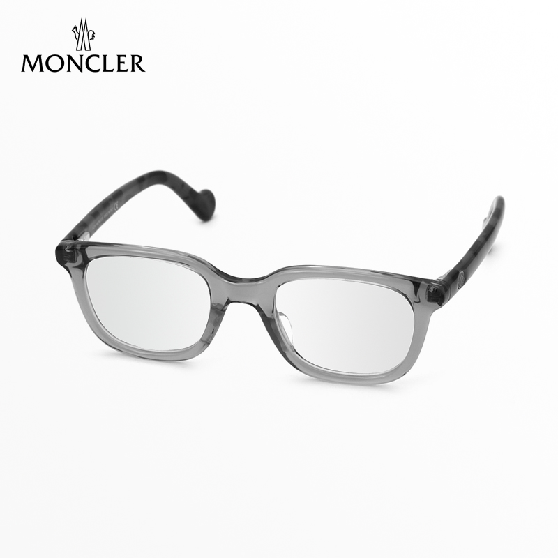 Moncler眼镜框男款潮流透明全框商务小脸方形板材黑色眼镜架5003
