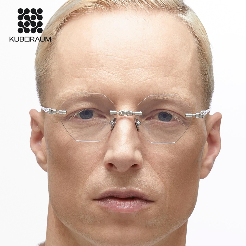 KUBORAUM德国手工无框银色眼镜框