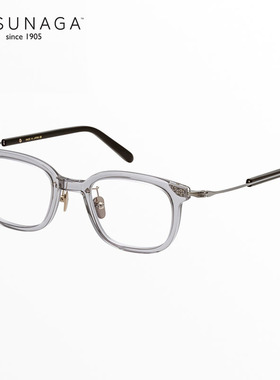 日本Masunaga增永眼镜框板材方形纯钛全框大脸复古眼镜架GMS-124