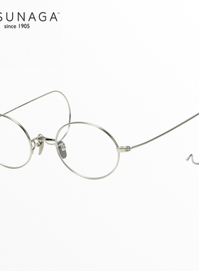 日本Masunaga增永眼镜框挂耳式超轻纯钛小框46mm眼镜架GMS-196TN