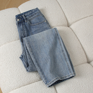 2025秋季新款大码女装直筒牛仔裤胖妹妹梨形身材宽松显瘦阔腿长裤