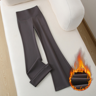 高腰显瘦瑜伽收腹提臀喇叭裤 新款 女2025冬季 小个子加绒微喇鲨鱼裤