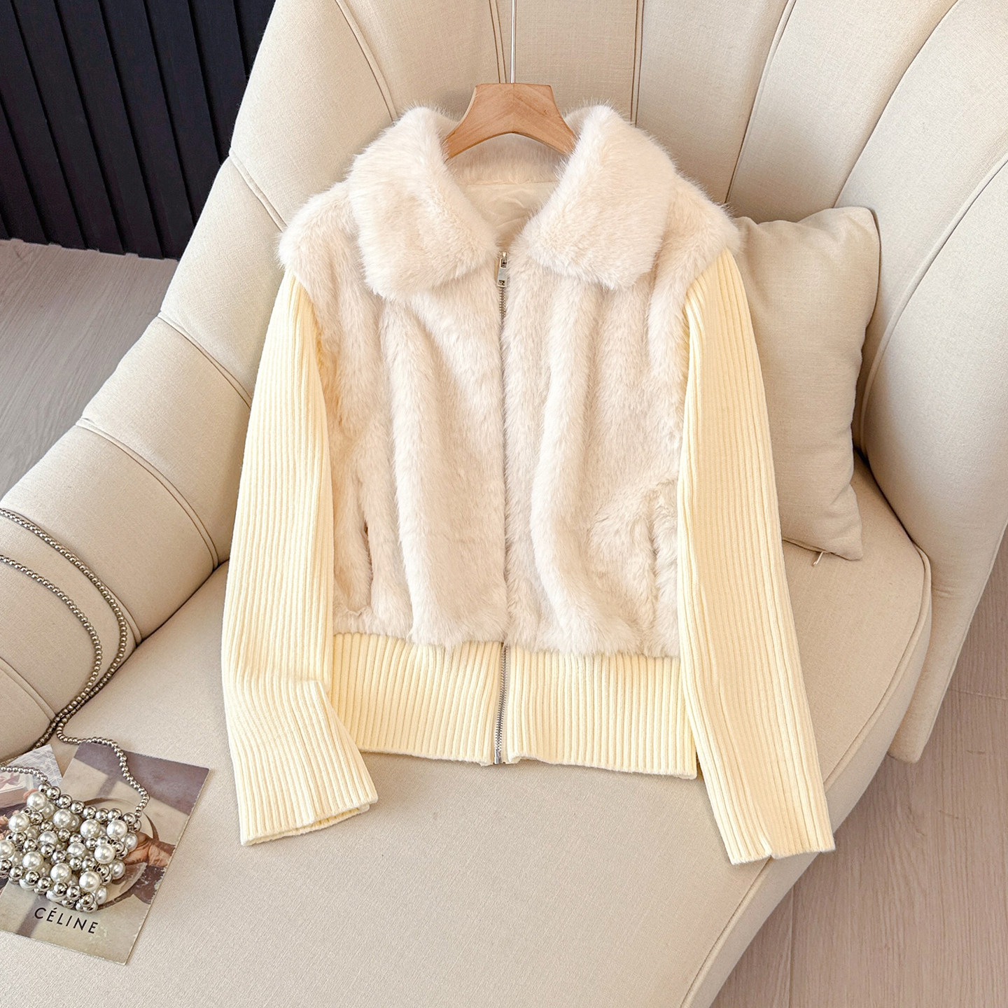 2025冬季新款时尚环保皮草毛毛外套女士短款小个子针织袖开衫上衣,女装/女士精品,毛针织衫,淘宝优惠券,粉丝福利购,淘宝优惠卷