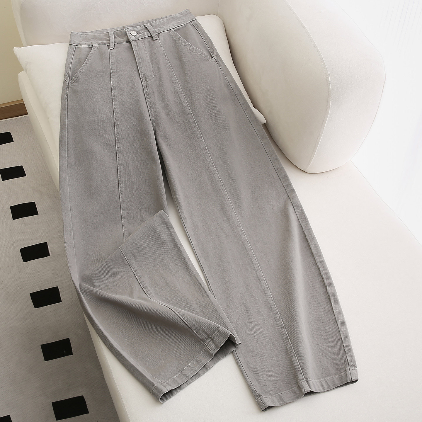 奶茶灰超火弯刀牛仔裤女冬季新款百搭梨型身材遮腿型镰刀阔腿裤子,女装/女士精品,牛仔裤,淘宝优惠券,粉丝福利购,淘宝优惠卷