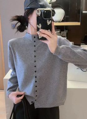 2025新款韩版宽松显瘦圆领长袖针织衫女百搭休闲毛衣上衣