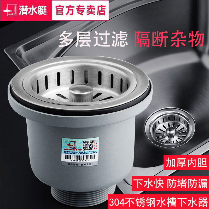 潜水艇厨房不锈钢洗菜盆水槽提篮