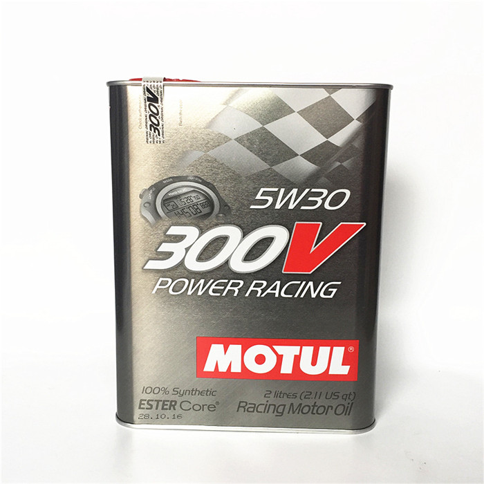 法国摩特MOTUL 300V POWER RACING 5W30全合成机油 2L装铁罐