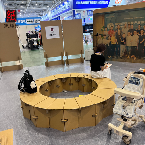 纸辉家瓦楞纸折叠环保绿色纸凳