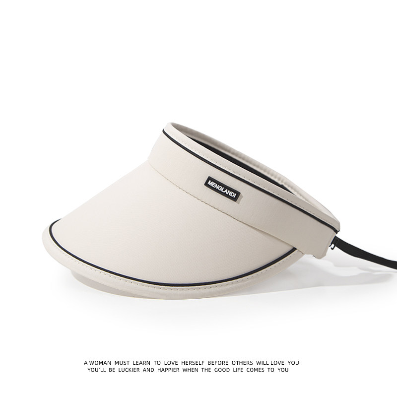 户外遮阳帽子日系UV防晒男女时尚空顶帽旅游沙滩帽夏天硬质纯色