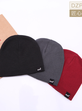 日系DZP滑雪双层薄款针织帽男女老少皆宜 骑行保暖百搭毛线帽秋冬
