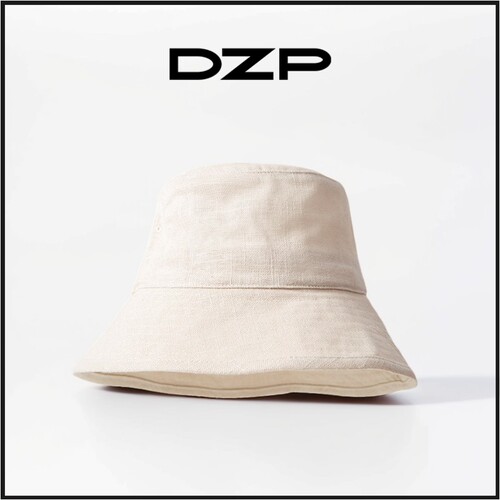 DZP高品质遮阳帽亚麻渔夫帽大帽檐春夏棉麻休闲遮阳盆帽简约