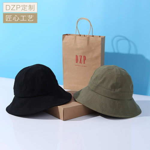 日系DZP帽子女春夏2026新款百搭渔夫帽ins遮阳百搭 军绿色 盆帽潮