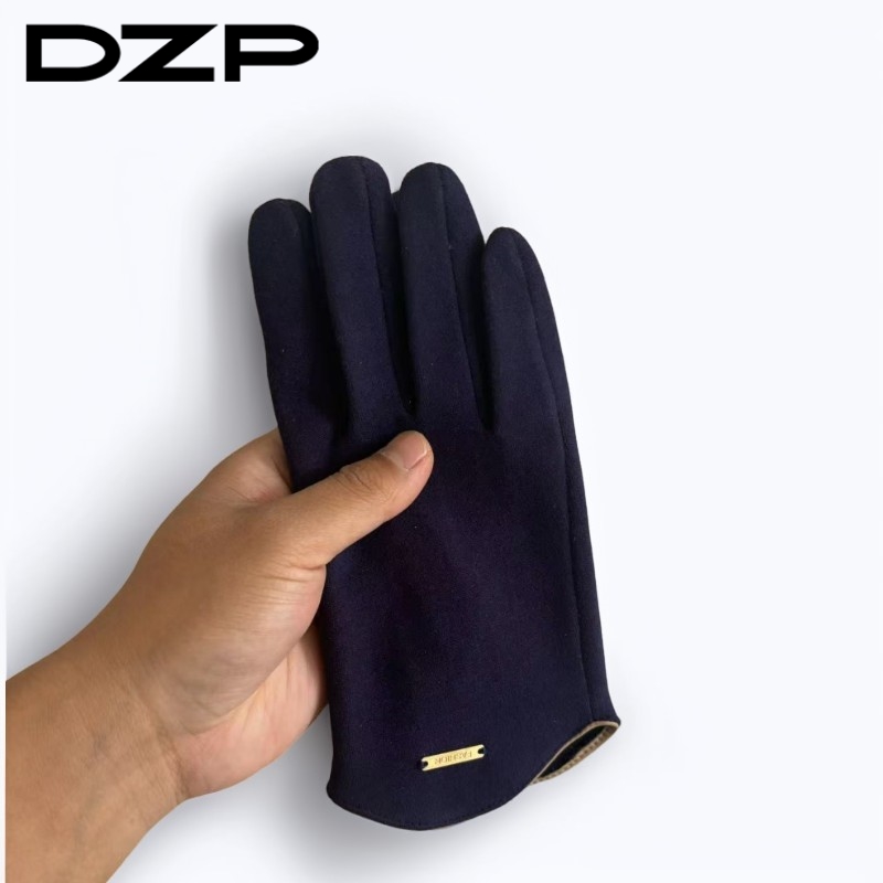 DZP德绒手套男款秋冬季触屏保暖男款骑行手套时尚加绒分指手套