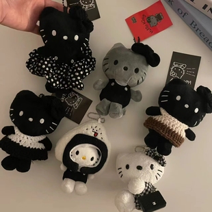 日本可爱哈喽kitty猫黑色森系曼波聚会包包挂件书包挂饰公仔玩偶