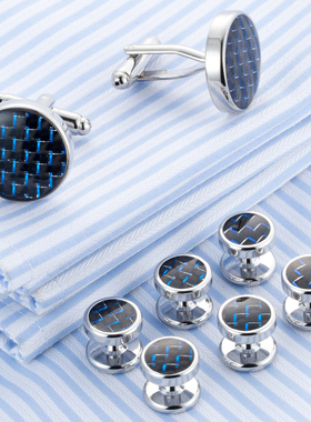 欧美男士礼服袖钉 复古风百搭袖扣 精致纤维洋服扣子cufflink 539