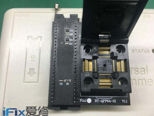 RT809H翻盖座变频空调MCU IRMCK341_343_311转接座RT-QFP64-01