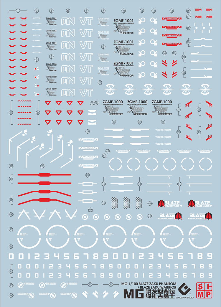 evo水贴mg瞬发扎古绿高达模型