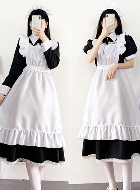 传统英式lolita长裙洛丽塔女仆装 cos服短裙男仆装制服日系连衣裙