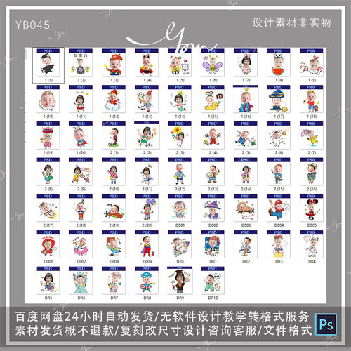 卡通手绘Q版宝宝大头照趣