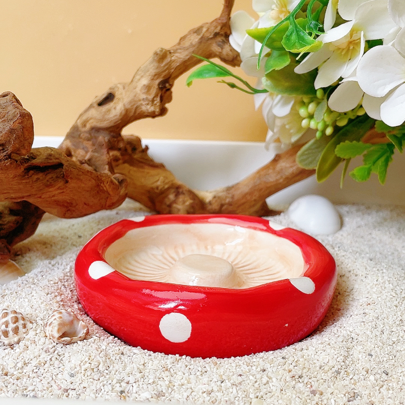 陶瓷水盆食盆仿真蘑菇造型